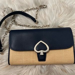 Kate Spade Crossbody Bag - navy blue/wooden